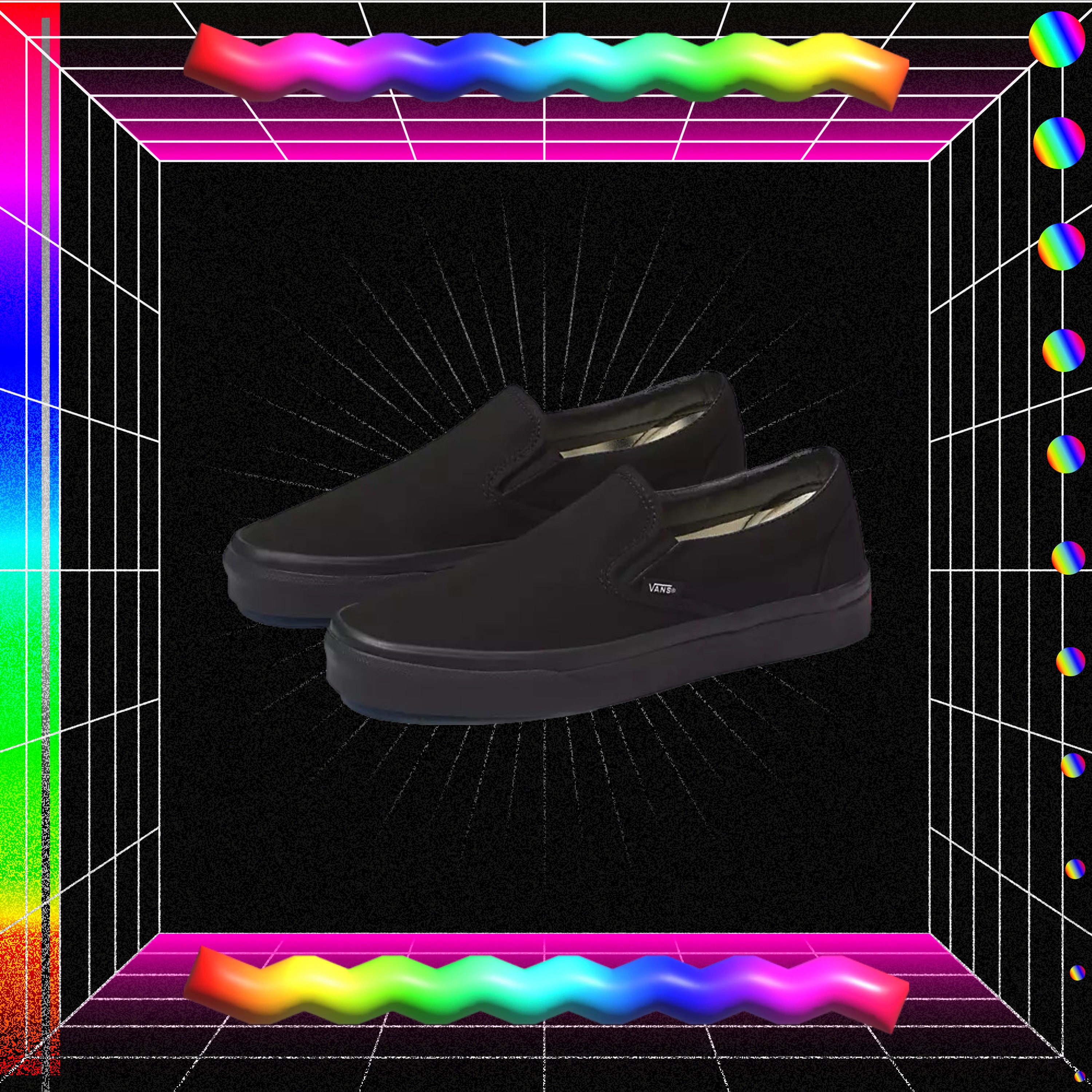 Black and purple vans slip fashion ons